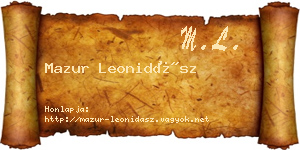 Mazur Leonidász névjegykártya